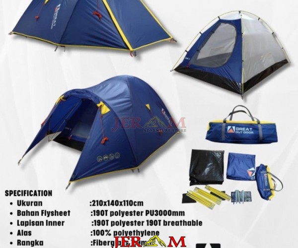 Tenda ultralight Great Outdoor Tenda GO Java 2 Original Kapasitas 2-3 Orang